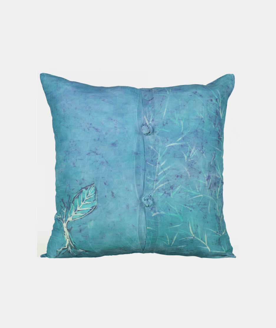 Batik Pillowcase: Evil Eye - Made on Raw Silk Fabric