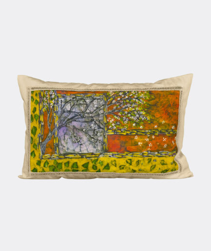 Batik Pillowcase: Spring - Made on Raw Silk Fabric