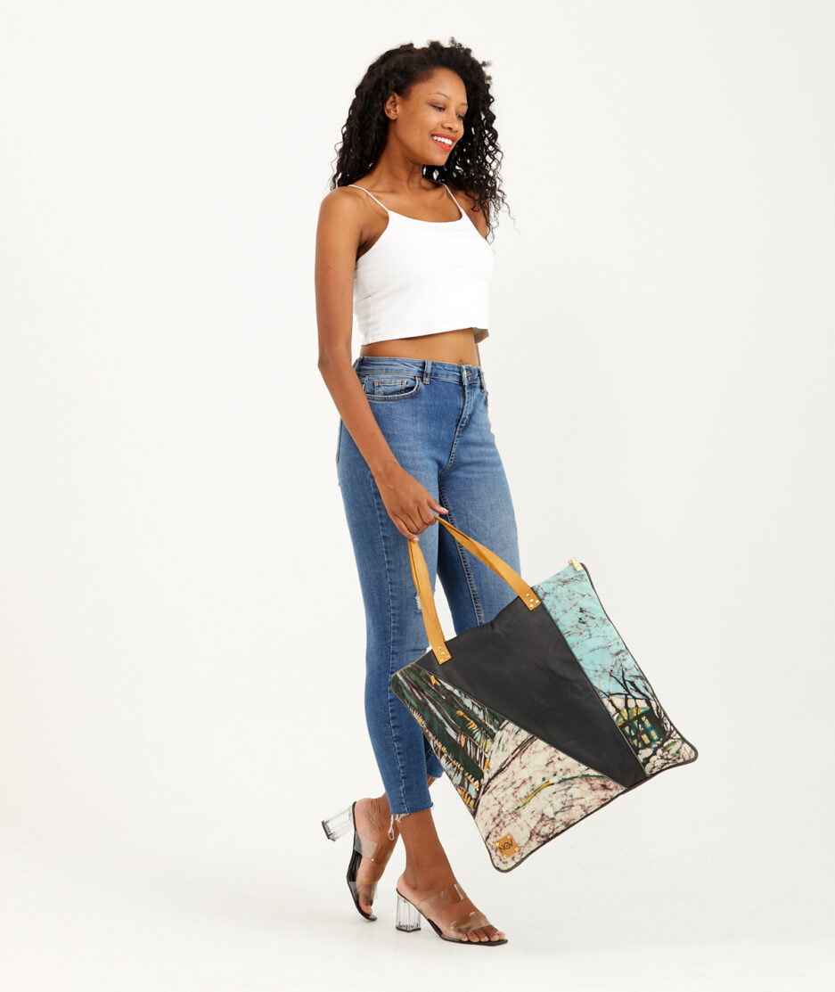 Batik Shoulder Bag: Forest Path - Made on Cotton Fabric
