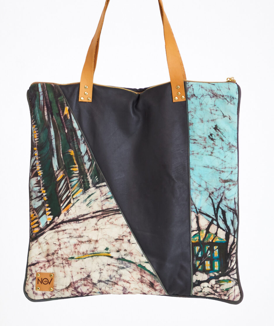 Batik Shoulder Bag: Forest Path - Made on Cotton Fabric