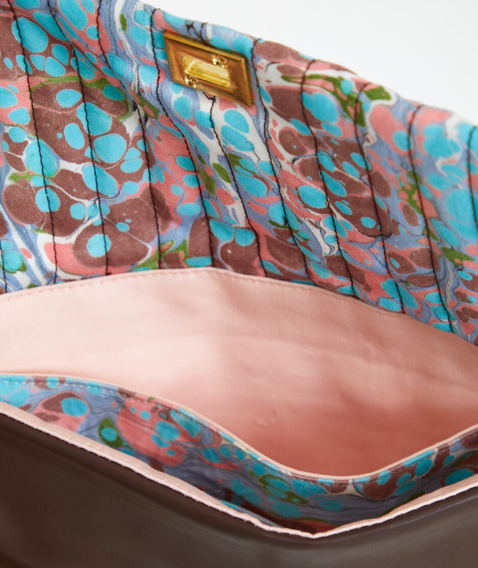 Marbled Shoulder Bag: Clutch - Made on Cotton Fabric