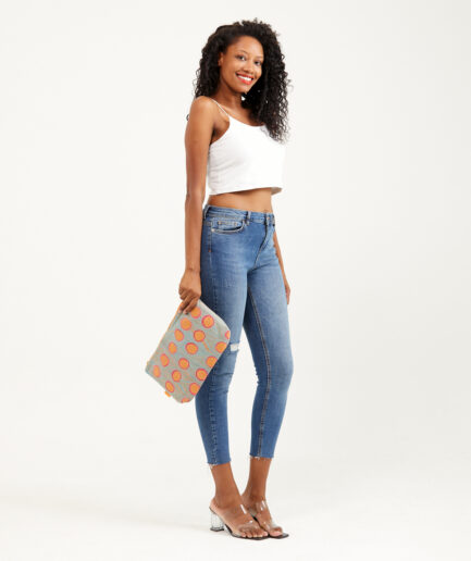 Marbled Handbag: Dance of the Sun - Made on Cotton Fabric