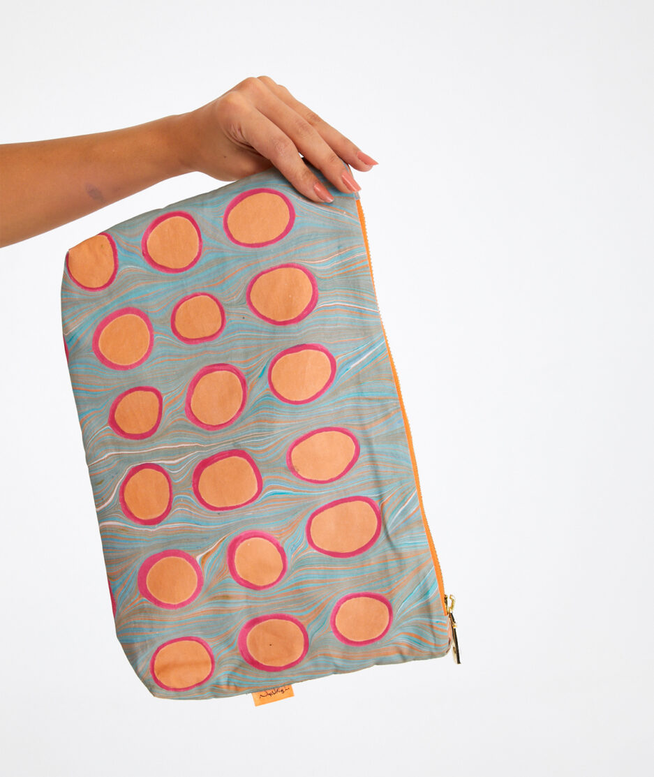 Marbled Handbag: Dance of the Sun - Made on Cotton Fabric