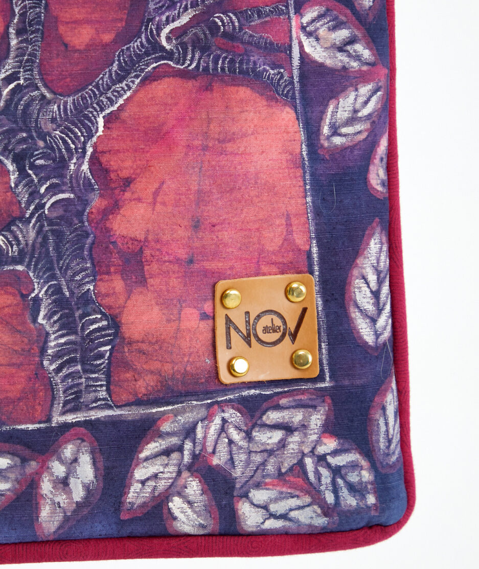 Batik Shoulder Bag: Crimson Forest - Made on Cotton Fabric