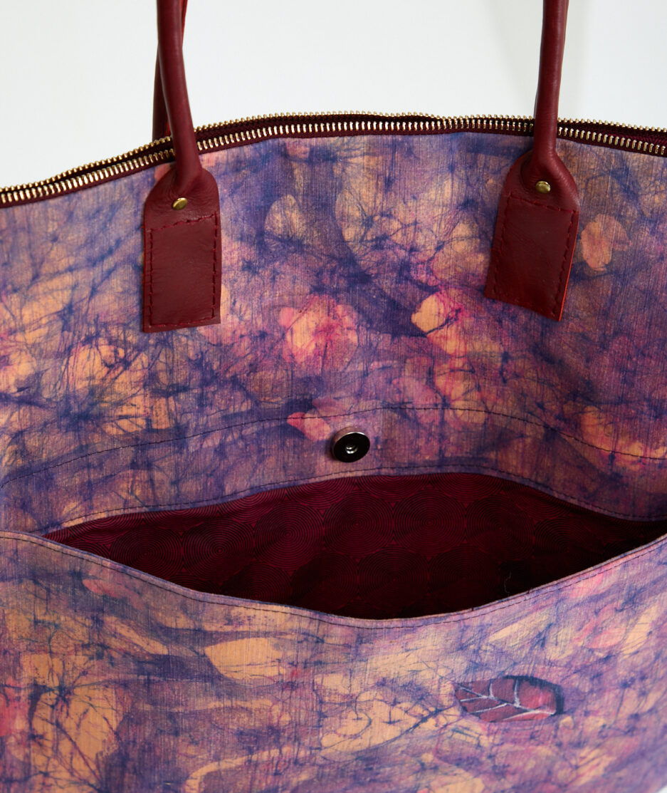 Batik Shoulder Bag: Crimson Forest - Made on Cotton Fabric