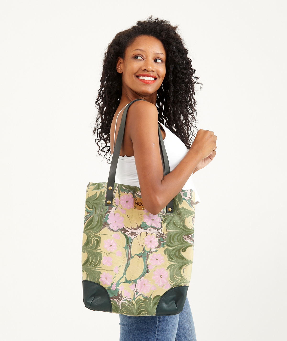 marbled-shoulder-bag-leather-on-cotton-fabric-02 Marbled Shoulder Bag: Leather - Made on Cotton Fabric