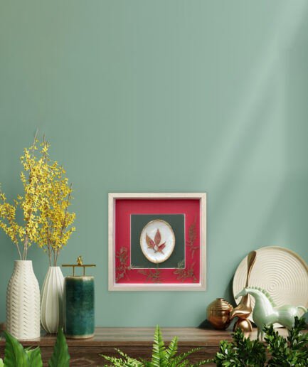 Wall Decor: Ceramic Plate - Dried Leaf Print