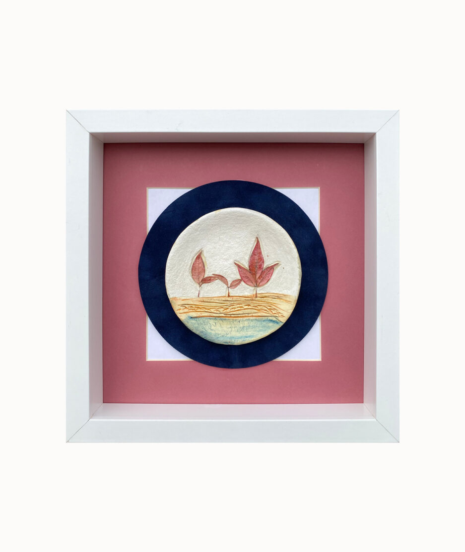 Wall Decor: Cold Ceramic Plate - Natural Leaf