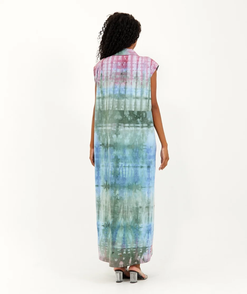 Batik Dress: Fireplace Collar - Made on Cotton Fabric