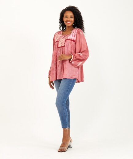 Batik Shirt: Shibori - Angular - Red - Made on Cotton Fabric