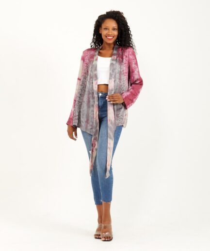 Batik Kimono: Shibori - Lace-up - Made on Silk Fabric