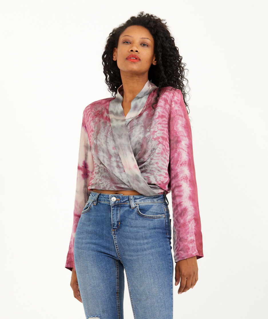 Batik Kimono: Shibori - Lace-up - Made on Silk Fabric