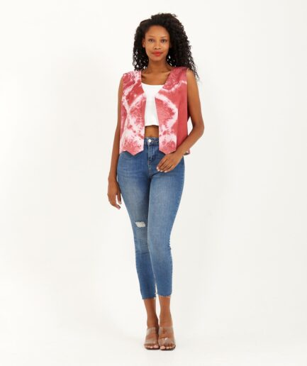 Batik Vest: Shibori - V Neck - Made on Cotton Fabric